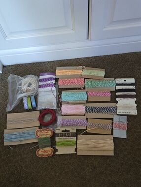 Lot Of Bakery Twine, Cording, Hemp, Linen Thread Crafts Jewelry Scrapboking Card